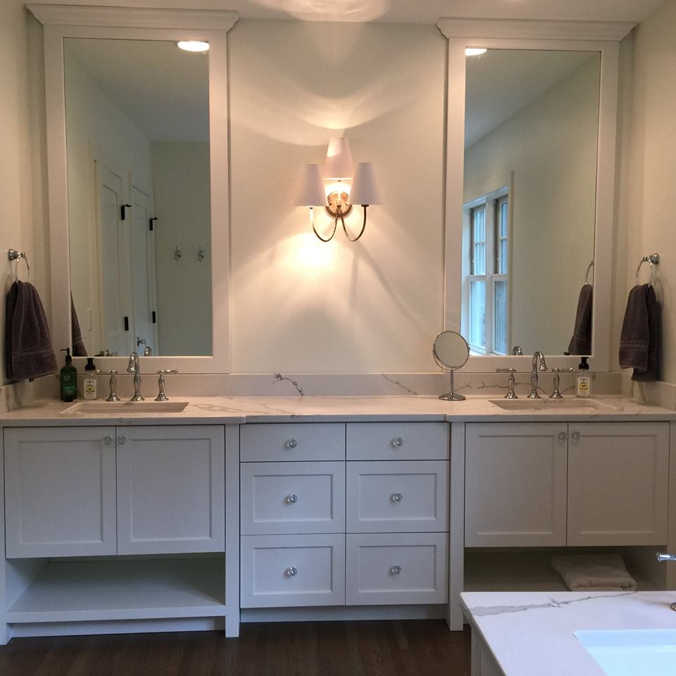 A finished bathroom remodeling in Eden Prairie by Struction Contracting, LLC